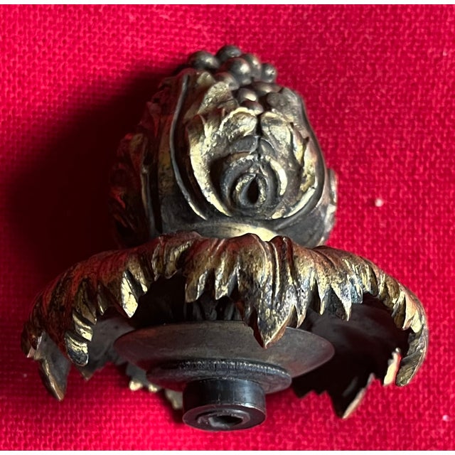 Large Antique 19th Century French Belle Epoque Louis XVI Style Gilt Bronze Berry Finial For Sale - Image 11 of 14