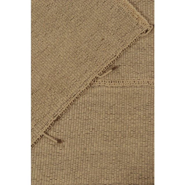 Rug & Kilim’s Contemporary Kilim in Sandy, Solid Beige-Brown Panel Woven Style For Sale In New York - Image 6 of 7