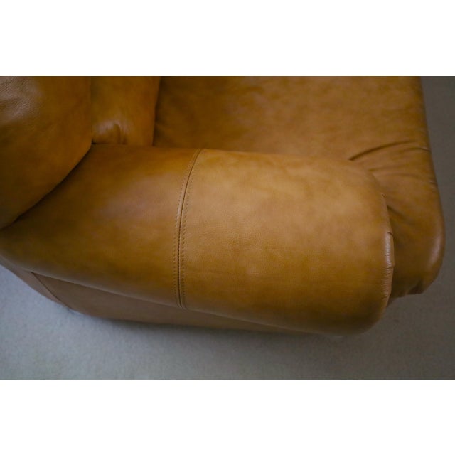 Brown Chateau d'Ax Italian Leather Loveseat 2 Seater For Sale - Image 8 of 17