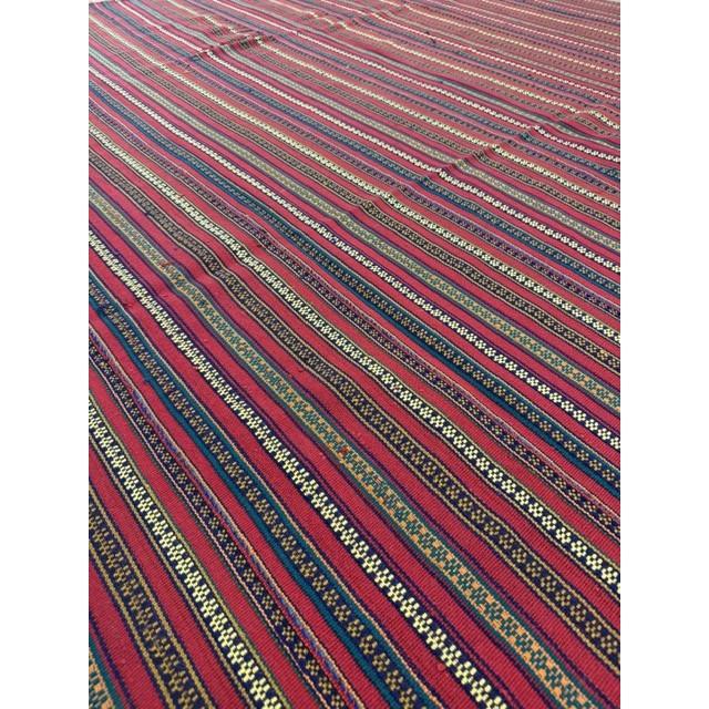 1950s Modern Multicolor Stripe Geometric Turkish Decorative Flatweave Kilim Rug For Sale In New York - Image 6 of 6
