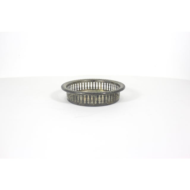 French Country Vintage Silver Plated Wine Coaster For Sale - Image 3 of 7