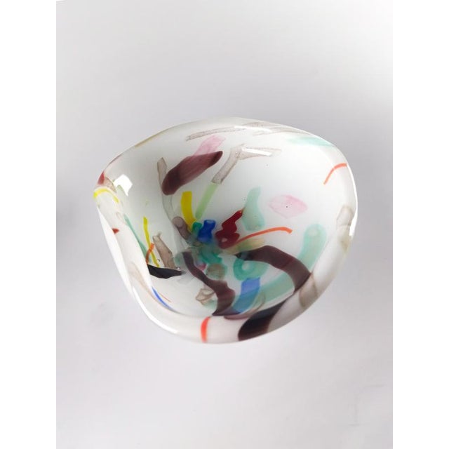 Lattimo and Aventurine Murano Glass Bowl, Italy, 1960s For Sale - Image 10 of 12