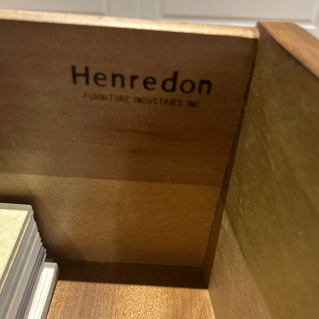 Vintage Henredon Bow Front Chest W/ Marble Top Excellent Condition For Sale - Image 11 of 12