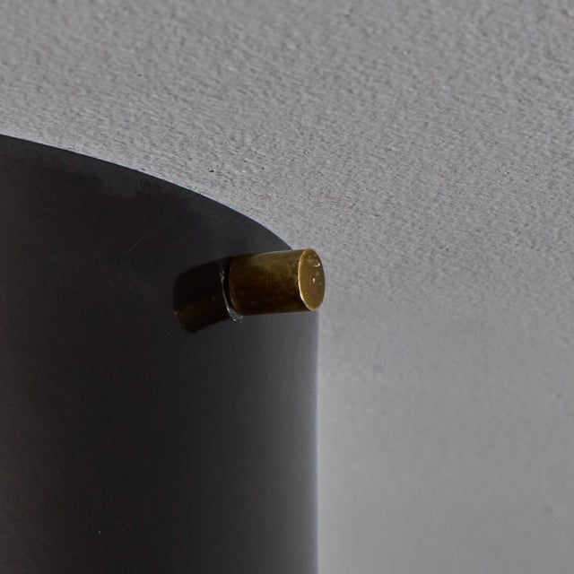 1960s Round Black Metal and Opaline Glass Ceiling Lamp by Bruno Gatta for Stilnovo For Sale - Image 15 of 16