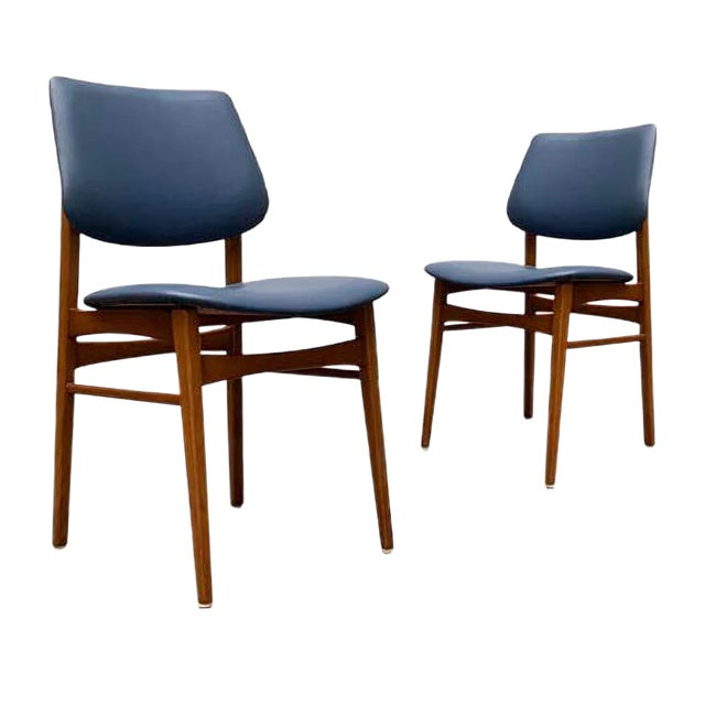Set of Mid-Century Wooden Chairs For Sale