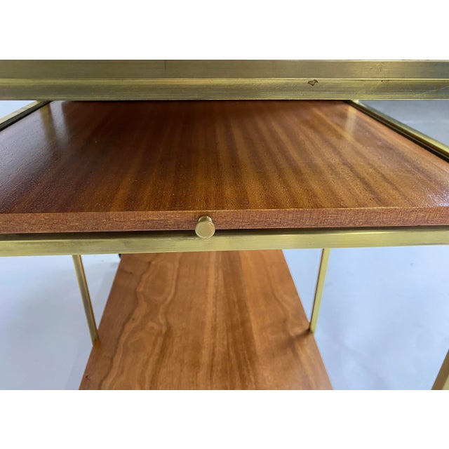 Mid-Century Modern Paul McCobb for Calvin Bar Cart With Travertine Top For Sale - Image 3 of 7