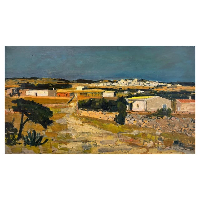 Varène Mettler, Landscape, Oil on Canvas, 1979 For Sale