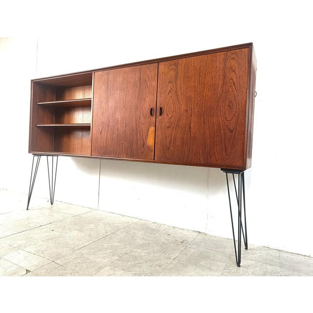 Wood Mid-Century Teak Highboard from Oswald Vermaercke, 1950s For Sale - Image 7 of 8