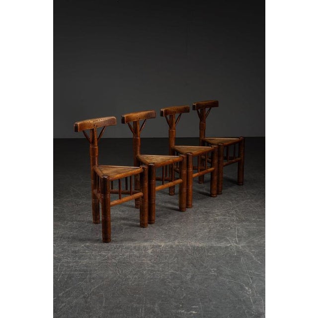 1960s Swedish Tripod Chair Quartet period: 1960s origin: Sweden dimensions (cm): h80 x w45 x d39 cm (sh46 cm) material:...
