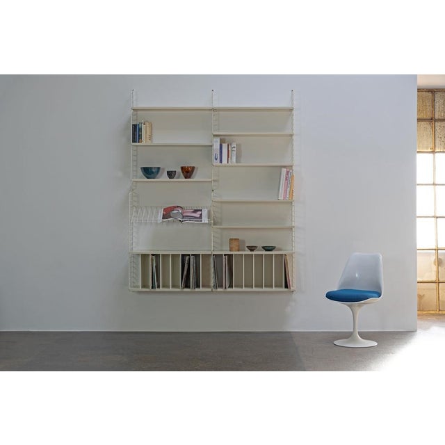 Mid-Century Modern Vintage Shelving System with 2 Record Cabinets by Kajsa & Nils Strinning for String, Sweden, 1960s For Sale - Image 3 of 16