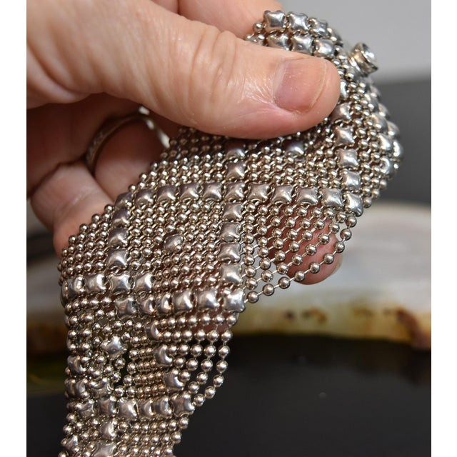 Late 20th Century SG Liquid Metal Silver by Sergio Gutierrez Classic Mesh Wide Bracelet For Sale In Philadelphia - Image 6 of 15