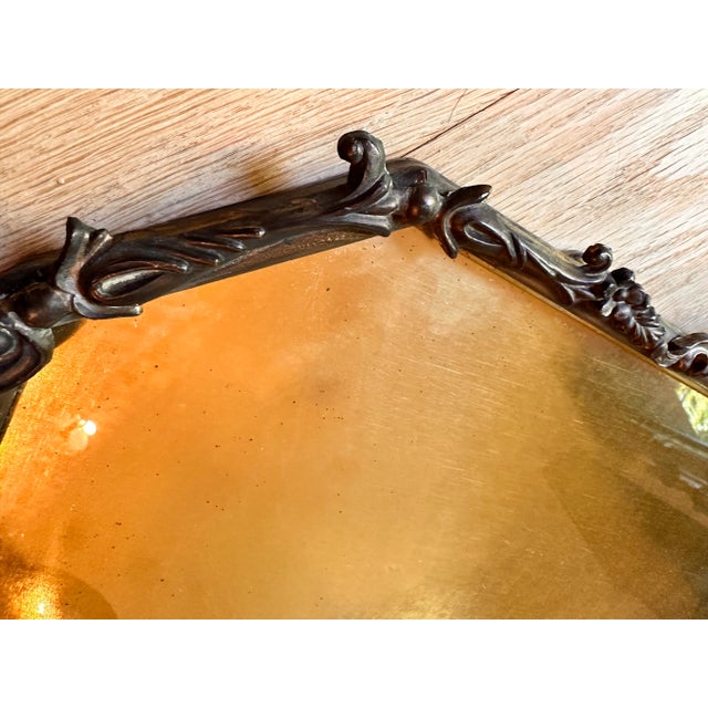 Metal Early 20th Century Metal Curved Glass Picture Frame For Sale - Image 7 of 10