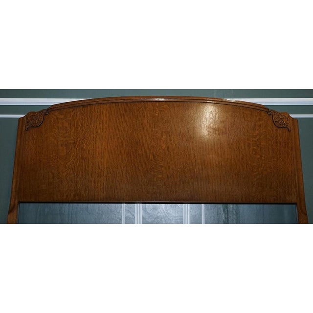 Art Deco Carved Oak Double Headboard For Sale - Image 5 of 8