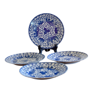 1920s Japanese Pheonix Bread & Butter Plates (Set of 4)