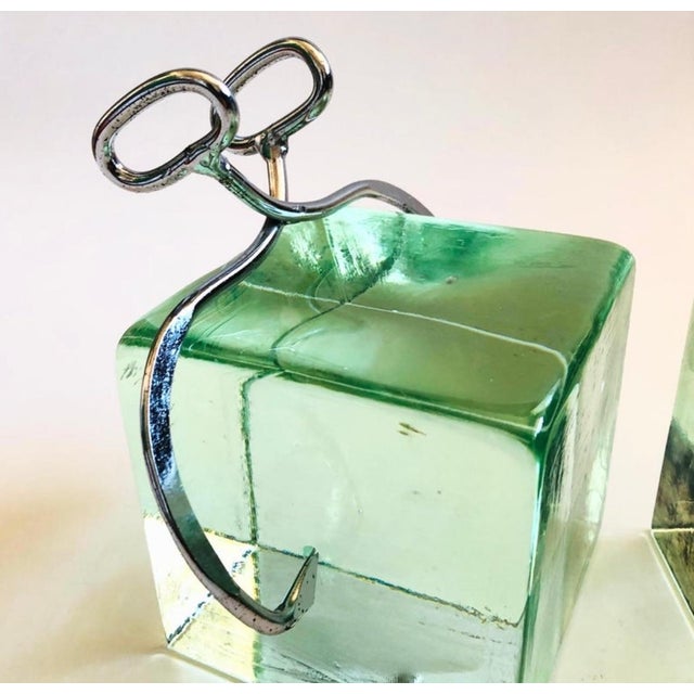 1980s Curtis Jere Ice Block Bookends For Sale - Image 10 of 10