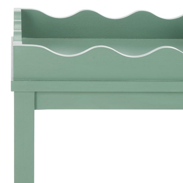 Spritely Home Darlyn Scalloped 1 Drawer Accent Table in Sage For Sale - Image 4 of 10