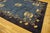 1920s Refined Floral Border on Navy Background and Black Border Antique Chinese Peking Rug For Sale - Image 5 of 10
