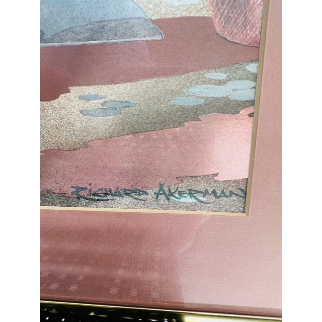 Vintage Richard Akerman Dufex Foil Print "Fruits De Provence" | Excellent Condition, Gold Metal Frame | Shimmering Mediterranean Wall Art For Sale - Image 10 of 14