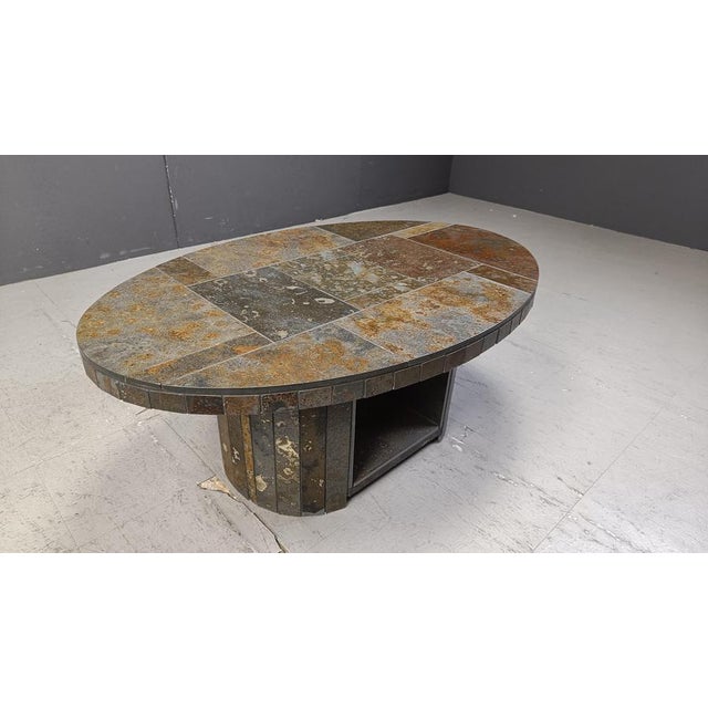Stone Vintage Brutalist Oval Coffee Table, 1970s For Sale - Image 7 of 11