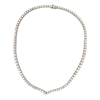 14k White Gold 7ctw Brilliant-Cut Diamond Enhancer Necklace For Sale