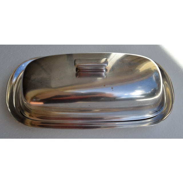 Reed & Barton Early 20th Century Art Deco Reed & Barton Silver Plate Butter Dish With Lid For Sale - Image 4 of 18