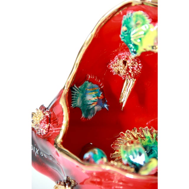 1960s Vintage Kitsch Ceramic Lamp from Vallauris, France, 1960s For Sale - Image 5 of 12