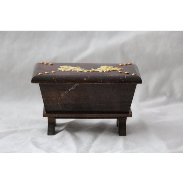 Edelweiss decor Ornate carved wood jewelry box Wooden trinket Casket Chest Jewelry storage Display Jewelry holder Wood...