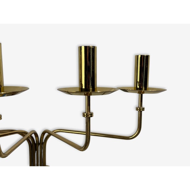 Metal Tommi Parzinger, Candleholder Sconces, Polished Brass, Metal, Usa C. 1955 For Sale - Image 7 of 11