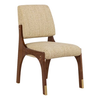 Arches II Dining Chair in Walnut and Tweed from Insidherland For Sale