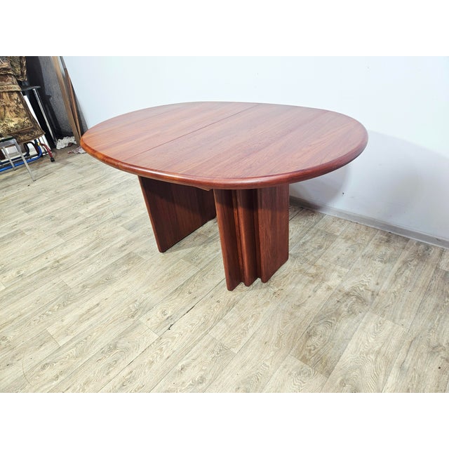 Brown Mid-Century Extendable Table in Teak S. Burchardt-Nielsen, Denmark, 1980s For Sale - Image 8 of 18