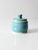This vintage studio pottery jar features a vibrant turquoise glaze and comes with a fitted lid. Signed by the artist on...