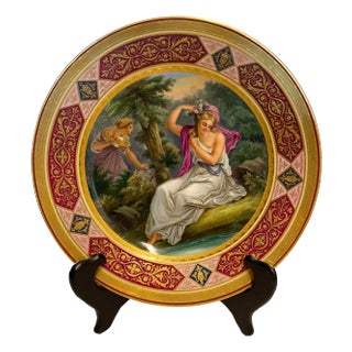 Antique Royal Vienna Handpainted Porcelain Cabinet Plate Greek Goddess Daphne Circa 1890 For Sale