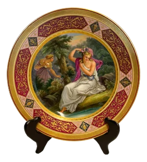 Antique Royal Vienna Handpainted Porcelain Cabinet Plate Greek Goddess Daphne Circa 1890