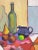"The Geometry of Color" Contemporary Still Life With Green Glass Bottle For Sale