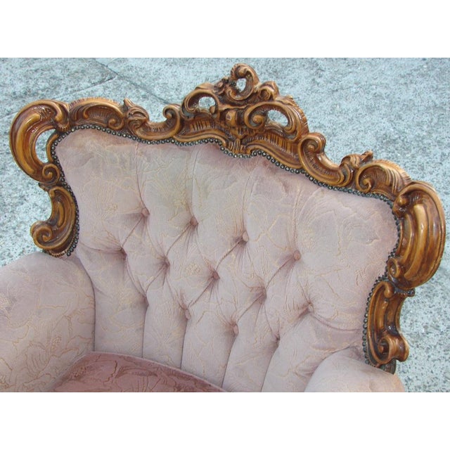 Vintage French Armchair in Fabric and Wood, 1960s For Sale - Image 10 of 13
