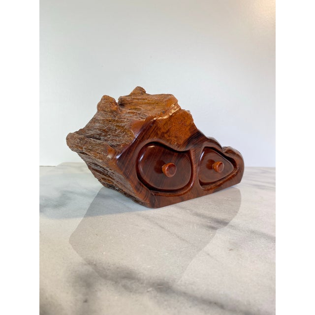 Mid-Century Modern Mid 20th Century Studio Craft Raw Edge Tropical Hardwood Jewelry Box by Galería Arenal For Sale - Image 3 of 10