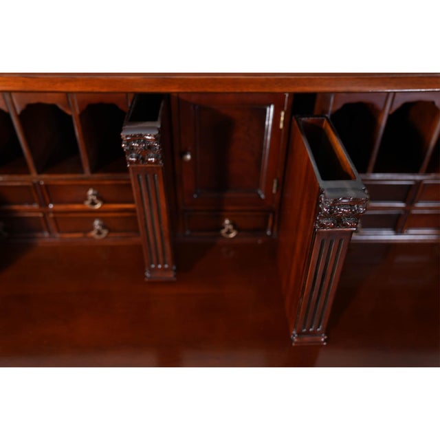 Wood Niagara Furniture Large Mahogany Secretary Desk For Sale - Image 7 of 13