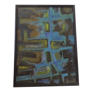 Large Textured Abstract Oil Painting by Robert Berger For Sale