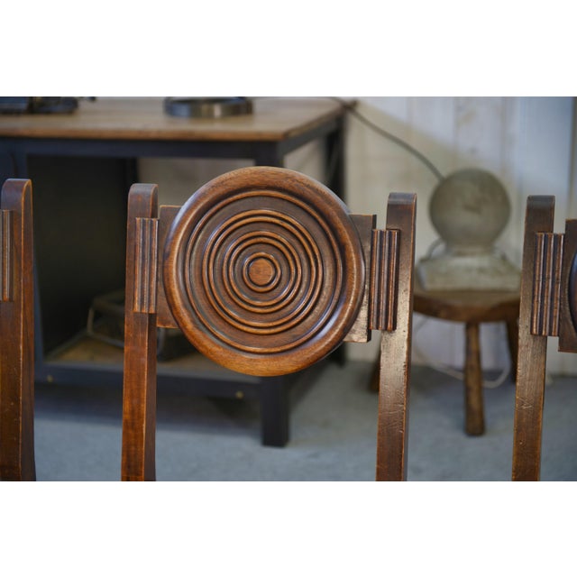 Chairs with Leather Seats by Étienne Kohlmann, 1960s, Set of 6 For Sale - Image 9 of 14