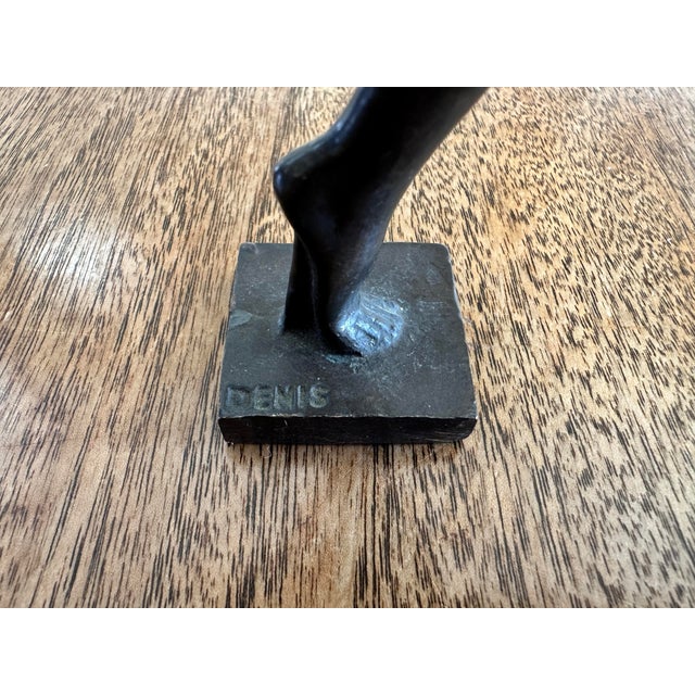 1970s Art Deco Bronze Dancer Sculpture, Signed “Dénis,” C. 1970s For Sale - Image 5 of 5