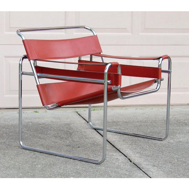 Mid-Century Modern Italian-Made Armchair Inspired by Marcel Breuer Äôs Iconic Wassily Design, 1960s For Sale - Image 3 of 15