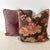 Textile Vintage Diamond Cut Chenille Pillows With Rosette, a Pair For Sale - Image 7 of 11