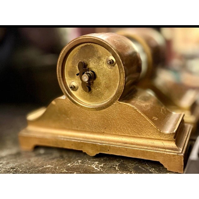 Metal Antique Ansonia Miniature Desk Clock For Sale - Image 7 of 11