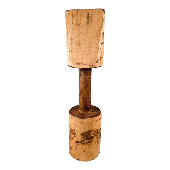 1960s Handcrafted Decorative Wood Hand Stomper Smasher Tool | Chairish
