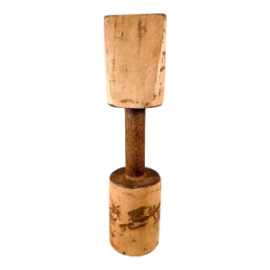 1960s Handcrafted Decorative Wood Hand Stomper Smasher Tool