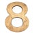 Vintage 8.312 In. Cast Brass Sign Number 8 For Sale