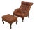 Carl Forslund Rip Can Lee Tufted Leather Chair & Ottoman For Sale