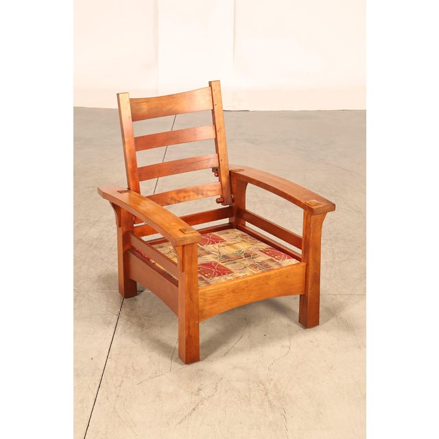 Stickley Mission Collection Cherry "Gus" Morris Chair For Sale In Philadelphia - Image 6 of 18
