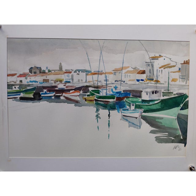 Michel Roubille, L'Île d'Yeu, 1982, Watercolor For Sale - Image 3 of 6