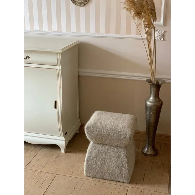 Contemporary Cusi Pouf in Quinoa Mohair by KABINET For Sale - Image 3 of 15